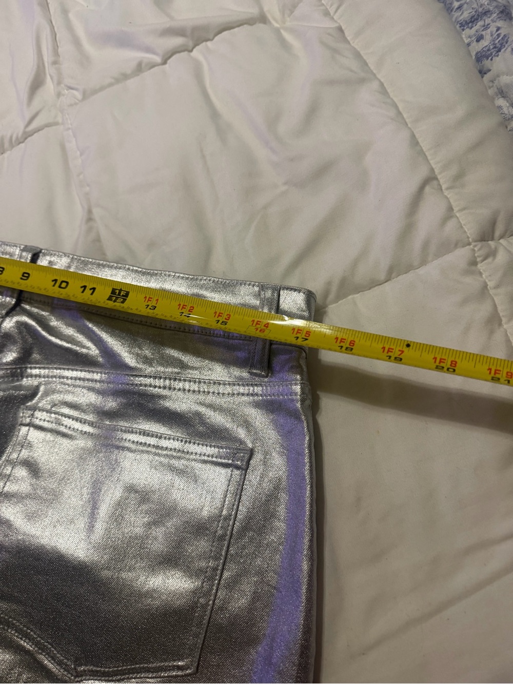 Metallic Silver High-Waist Pencil Skirt - Picture 8 of 10